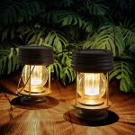 Lanterne solaire exterieur jardin decorative �tanche ip44 lot de 2 lanternes solaires suspendues vintage ...