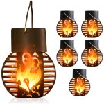 Lanterne solaire ext�rieure - lampe flamme pour jardin et torches d'ext�rieur (6 pcs)