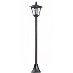 Lanterne solaire de jardin, balise lumineuse led 40 lumens, noire, 18 x 18 x 160 cm