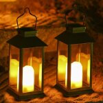 Lanterne solaire de jardin extrieur, 2 pcs led lumires de jardin solaires, lampes de pelouse extrieure ...