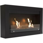 Purline - large chemine  l'thanol en acier noir et double flamme