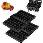 Largeight - 2 pcs silicone moule à gaufres belges, insert à gaufres friteuse à air chaud accessoires, ... Largeight - 2 pcs silicone moule à gaufres belges, insert à gaufres friteuse à air chaud accessoires, ...