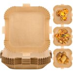 Largeight - lot de 200 doublures en papier sulfuris jetables pour friteuse  air, 20 cm, carres antiadhsive ...