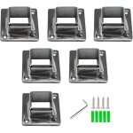 Largeight - lot de 6 supports carrés en alliage d'aluminium pour tringle de douche Largeight - lot de 6 supports carrés en alliage d'aluminium pour tringle de douche
