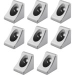 Largeight - lot de 8 querres d'angle triangulaires en aluminium massif srie 3030 pour profil d'extrusion ...