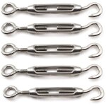 Largeight - m8 crochet & eye tendeur 304 acier inoxydable pack of 5