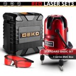 Laser rotatif - deko - red laser set3 - nivellement automatique - plage de travail 10m - rouge et vert ...