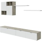Tendencio - laska 2 - ensemble meuble tv design chne alaska et blanc