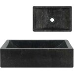 Lavabo 45x30x12 cm marbre noir brillant vidaxl