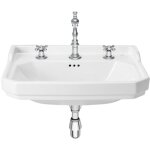 Roca - lavabo carmen mural ou sur colonne (en option) - 650x480mm - trois trous - blanc brillant a3270a1003 ...