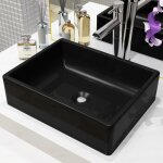 Maison chic - lavabo � poser lavabo vasque salle de bain / c�ramique rectangulaire noir 41 x 30 x 12 ...