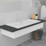 Vidaxl ? vasque � encastrer c�ramique blanche 91 x 39, 5 x 18, 5 cm ? trop - plein int�gr� ? surface ...