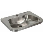 Sanela - lavabos en inox - lavabo avec trop - plein 560x420 mm, trou pour robinetterie, inox slun 26