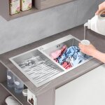 Lavabo � linge, en acier inoxydable, avec tamis d'�vier et planche � laver, 80 x 48 cm, encastrable, ...