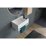 Bernstein - lavabo mural pb2078 en pierre solide (fonte min�rale) - 50 x 30 x 22 cm - blanc mat - avec ...