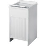 Lavabo en pvc en kit 50x50 pour int�rieur / ext�rieur avec fermeture �conomiseuse d?espace blanc