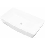 Lavabo rectangulaire vasque à poser lave - mains bain 71 x 39 cm céramique blanc Lavabo rectangulaire vasque à poser lave - mains bain 71 x 39 cm céramique blanc
