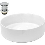 Luxebath - ecd germany lavabo salle de bain -  355 x 120 mm - en cramique - ronde - blanc - lave - ...