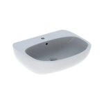 Lavabo suspendu 60 cm blanc brillant - geberit fantasia - avec demi - accessorio: senza colonna