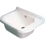 Idralite - lavabo suspendu en polypropyle'ne pilozzo cm55x35x24 avec siphon et bouchons de support