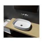Bernstein - vasque  poser ovale en fonte minrale pb2123 - 60x40x13cm - pure acrylic
