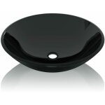 Lavabo vasque salle de bain verre tremp� 42 cm noir