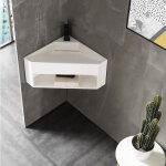 Bernstein - lave - mains d'angle en fonte minérale twg70 - blanc mat - 50 x 50 x 28 cm Bernstein - lave - mains d'angle en fonte minérale twg70 - blanc mat - 50 x 50 x 28 cm
