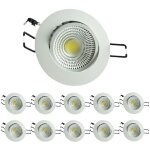 Leclubled - lot de 10 plafonniers encastrable blanc led 5w cob - blanc naturel 4100k éclairage 40w Leclubled - lot de 10 plafonniers encastrable blanc led 5w cob - blanc naturel 4100k éclairage 40w