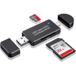 Lecteur de carte sd, 3 ports usb 2. 0 lecteur de carte micro sd et lecteur de carte usbc adaptateur otg ...