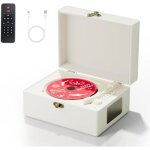 Lecteur cd en cuir rechargeable avec haut - parleurs, transmetteur bluetooth, cadeau festival, lecteur ...