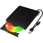 Lecteur cd dvd externe pour pc, graveur dvd externe usb 3. 0 et usb - c, portable cd / dvd + / - rw drive ...