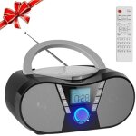 Lecteur cd portable enfant boombox bluetooth poste radio cd avec couteurs support radio fm fonction ...