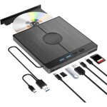 Lecteur dvd externe pc usb 3. 0 type - c 4 ports usb + sd / tf, transmission rapide c�ble int�gr�