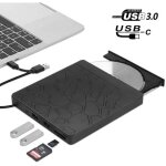 Lecteur graveur dvd cd externe super rapide usb 3. 0 de typec avec lecteur de carte sd tf et port cl� ...