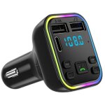 Lecteur mp3 mains libres bluetooth avec �clairage couleur, transmetteur fm, chargeur allume - cigare ...