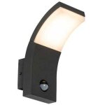 Led applique murale avec d�tecteur litt - 1 lumi�re - l 8. 4 cm - gris fonc� - moderne - �clairage ext�rieur ...