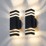 Led applique murale exterieur lot de 2 - moderne luminaire ext�rieur, �tanche lampe lumi�re mural exterieure, ...