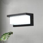 Led applique murale extrieure dtecteur de mouvement, 18w clairage ip65 tanche carr noir radar contrle ...
