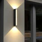 Led applique murale interieur exterieur, noir 15w lampe murale ext�rieures en aluminium ip65 �tanche, ...