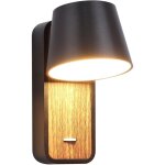 Led applique murale led de lecture noire avec interrupteur sur base en bois spot orientable 5 w 3000 ...