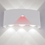 Led blanche applique murale lampe ext�rieur avec detecteur de mouvement 8w �clairage mural ip65 �tanche ...