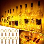 Led bouteille lumi�re 12 pi�ces, lumi�re 20 led 100cm cha�ne lumineuse blanche chaude fil de cuivre � ...