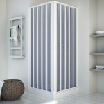 Led leds - cabine de douche en pvc angulaire avec ouverture pliante 90 x 90 marlin mod�le