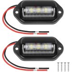 Led �clairage plaque d'immatriculation auto, 2pcs 6smd imperm�able led feux arri�re lampe, eclairage ...