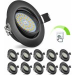 Led encastrable dimmable noir, 10x 5. 5w spot encastr� orientable 60�, �clairage encastr� 220v 4000k ...