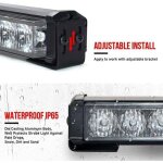 Led feux stroboscopique, 2 pi�ces blanc barre d'alarme stroboscopique d'urgence 6 led lampe flash 12v ...