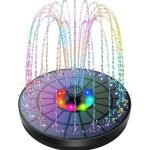 Led fontaine solaire ext�rieure flottante 3w pompe bassin solaire avec batterie, lumi�res color�es led ...