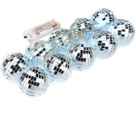 Led guirlande lumineuse, 10 boule � facettes, disco miroirs 4cm pour fen�tre, porche, escaliers, arbre ...