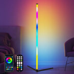 Led lampadaire sur pied salon, 165cm rgb lampe d'angle, app contr�le, t�l�commande, musique sync, temporisatio ...