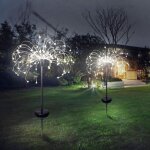 Led lampe �clairage solaire lumi�re d�coration ext�rieur pour pelouse jardin parc paysage no�l - 120 ...